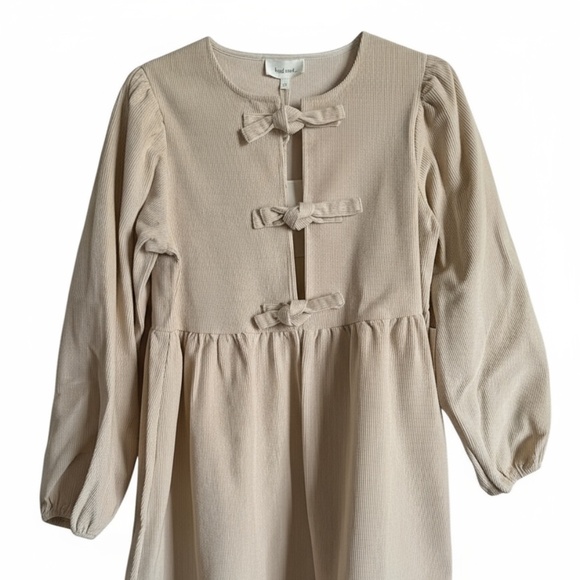 Bohme Tyler Peplum Mini Dress in Ivory Corduroy - Size Small - Picture 3 of 4